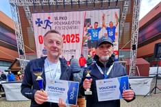 Zdobywcy 3. miejsca w swoich kategoriach wiekowych M. Motyka i J. Rzucidło,